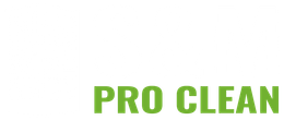 A white background with green letters that say `` pro clean ''.