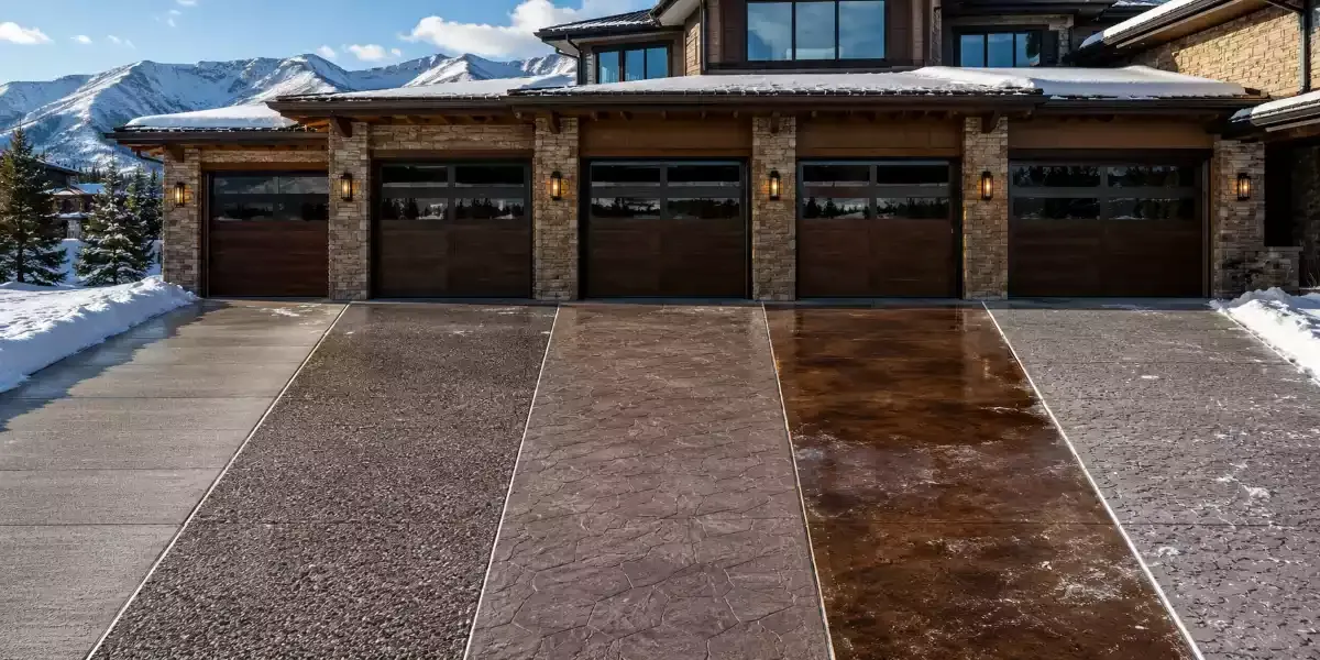 Denver concrete driveway finishes in winter
