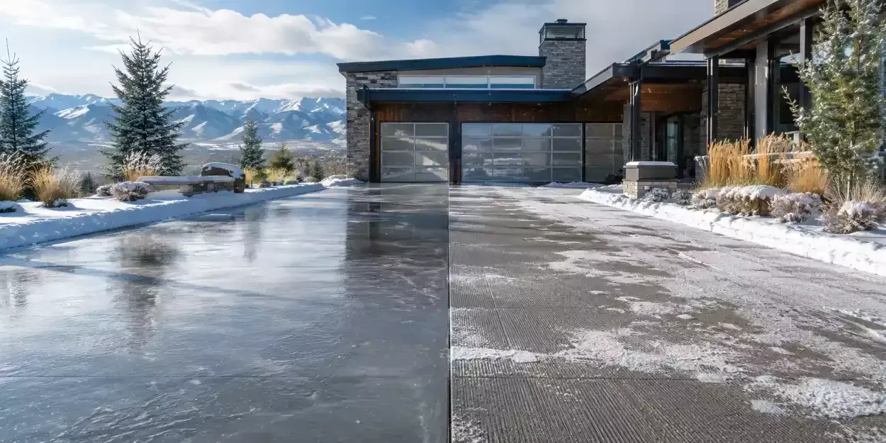 Denver concrete driveway traction comparison winter