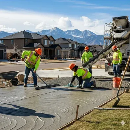 Denver professionals laying concrete driveway precisely