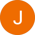 The letter j is in an orange circle on a white background.