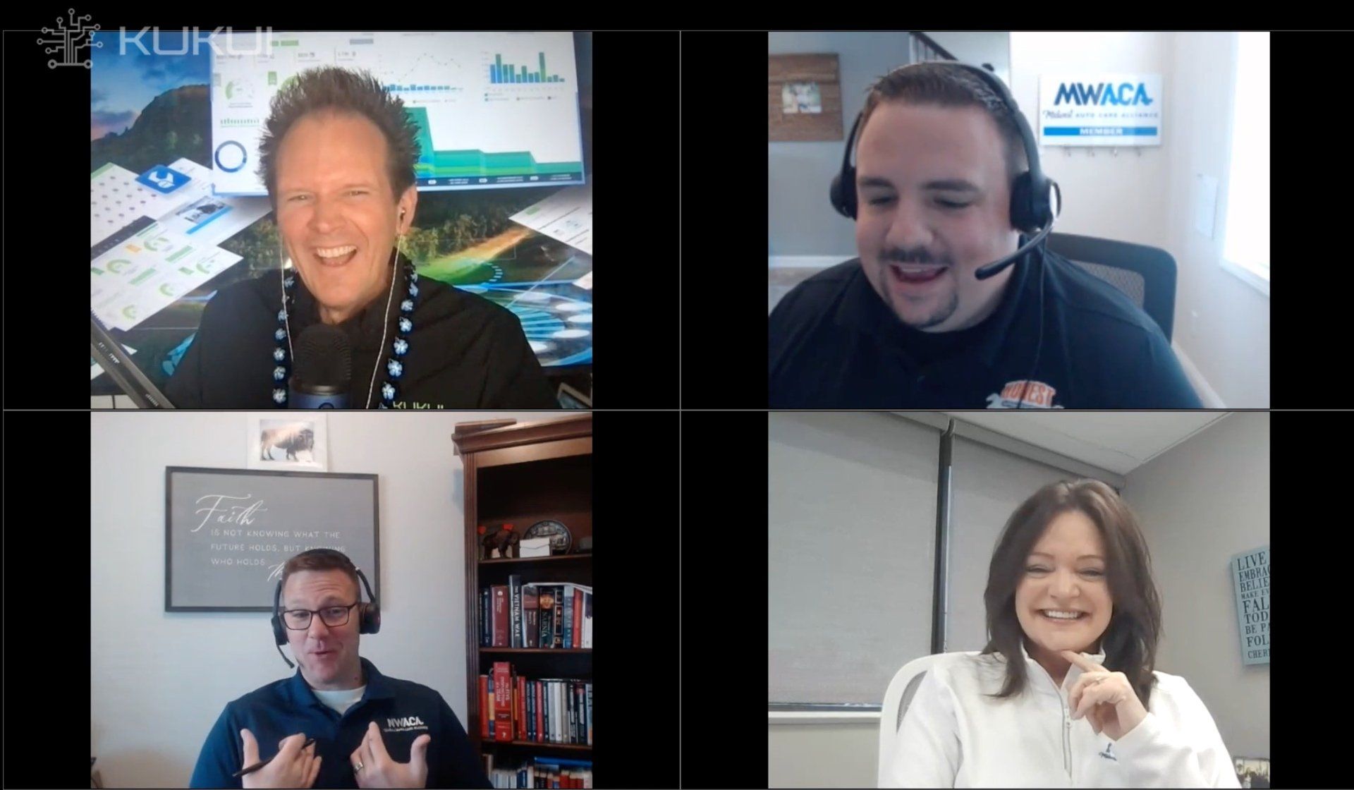 A group of people are having a video call.