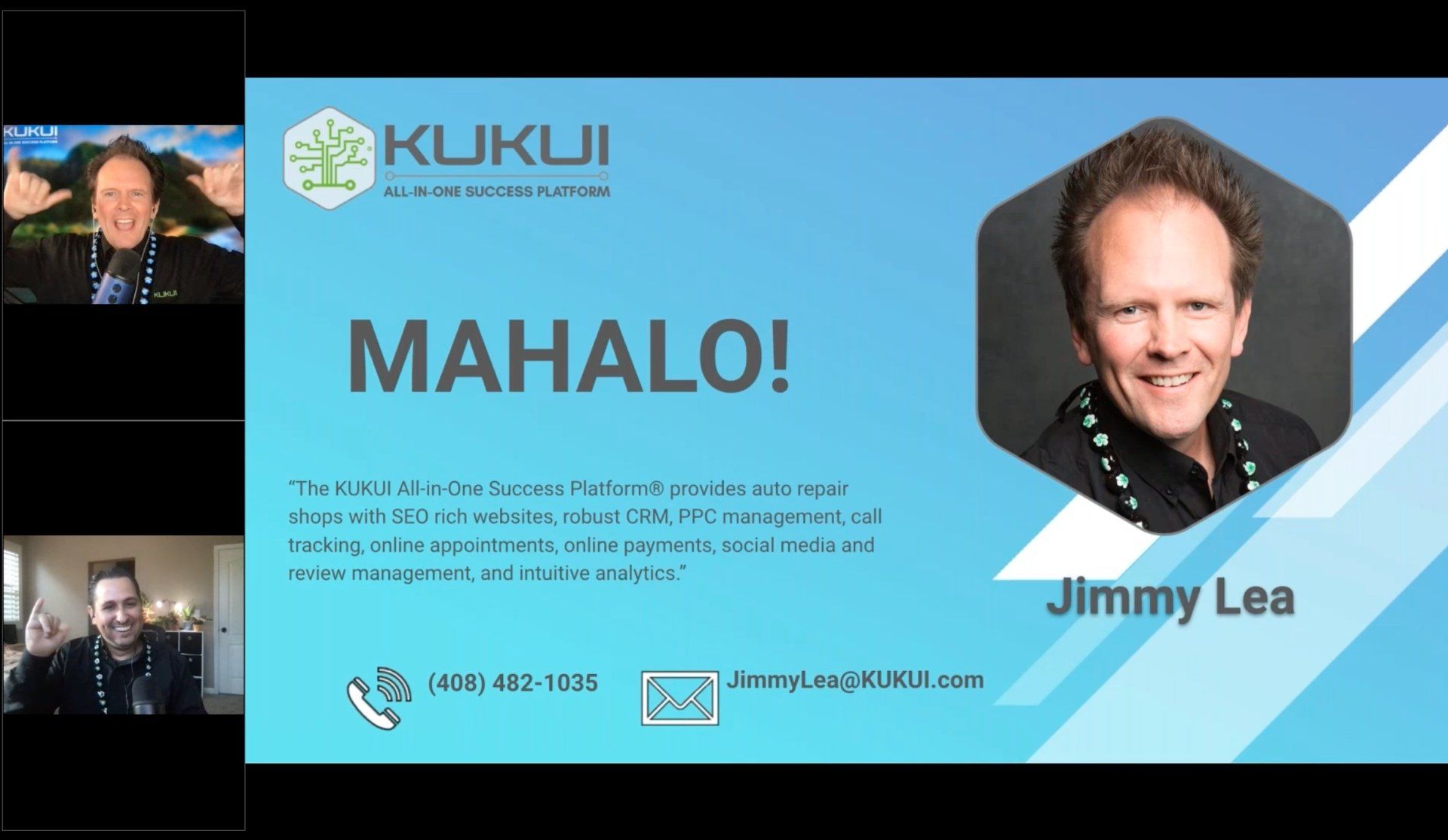A man is giving a thumbs up in front of a sign that says mahalo !