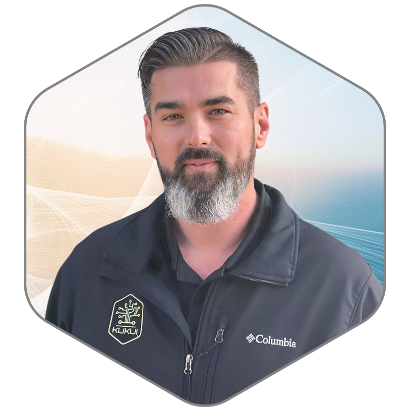 A man with a beard is wearing a columbia jacket.
