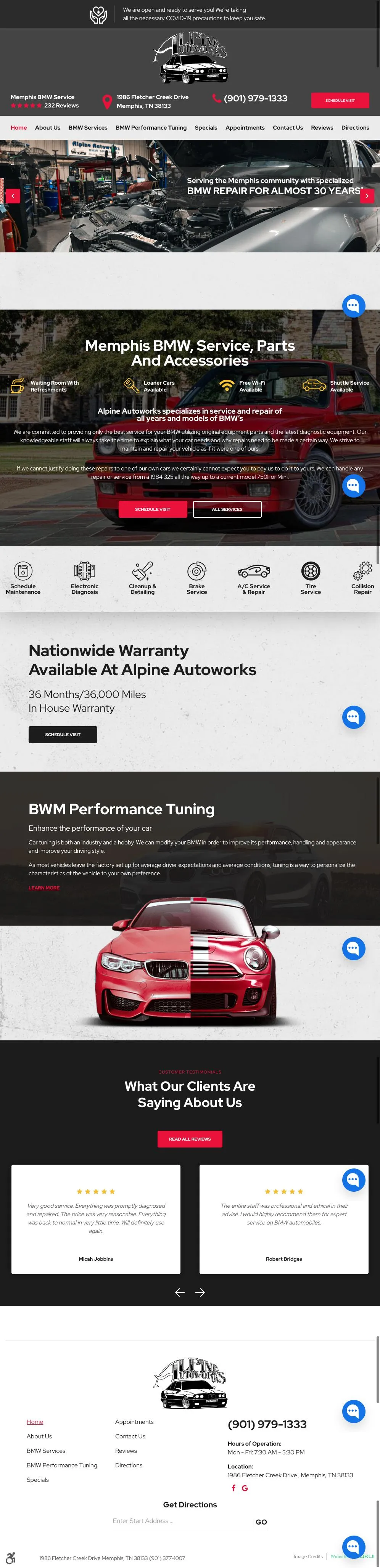 Collage of mobile app screenshots showing a website with black, white, and red sections.
