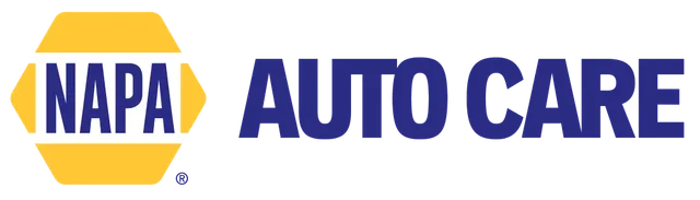 NAPA Auto Care logo in blue and yellow with a hexagonal icon
