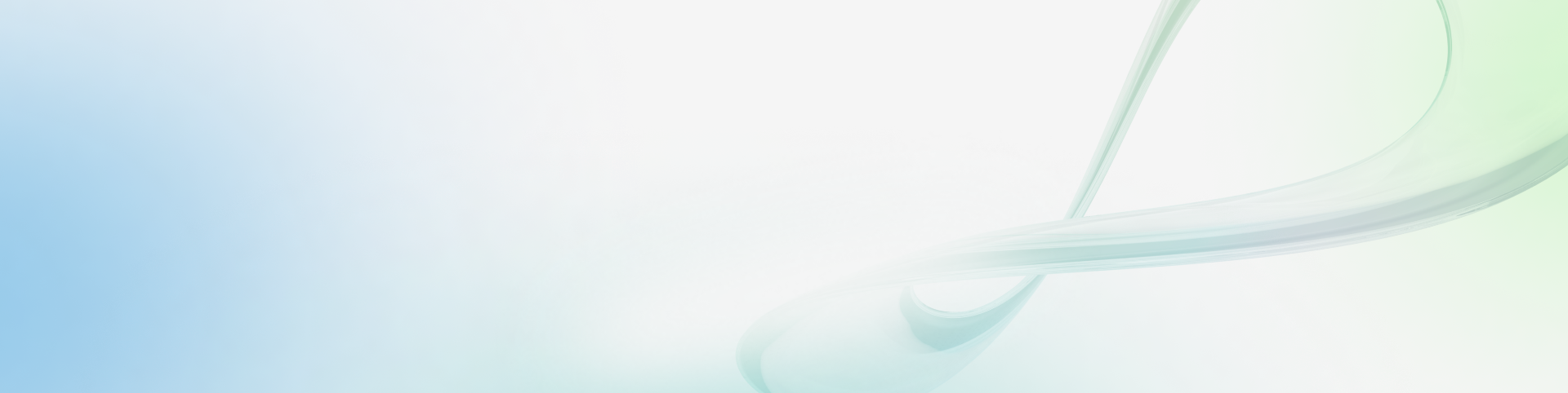Abstract light blue and white background with soft flowing green lines.