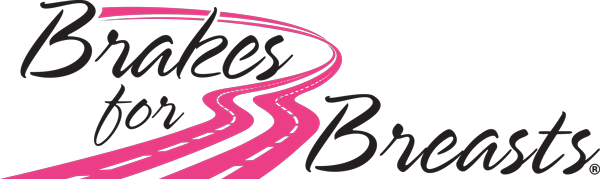 Pink winding roads with text Brakes for Breast.