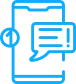 Blue smartphone icon with a chat bubble, indicating messaging or communication