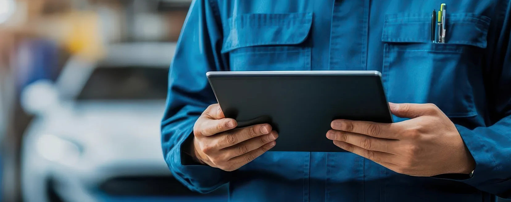 man holding tablet