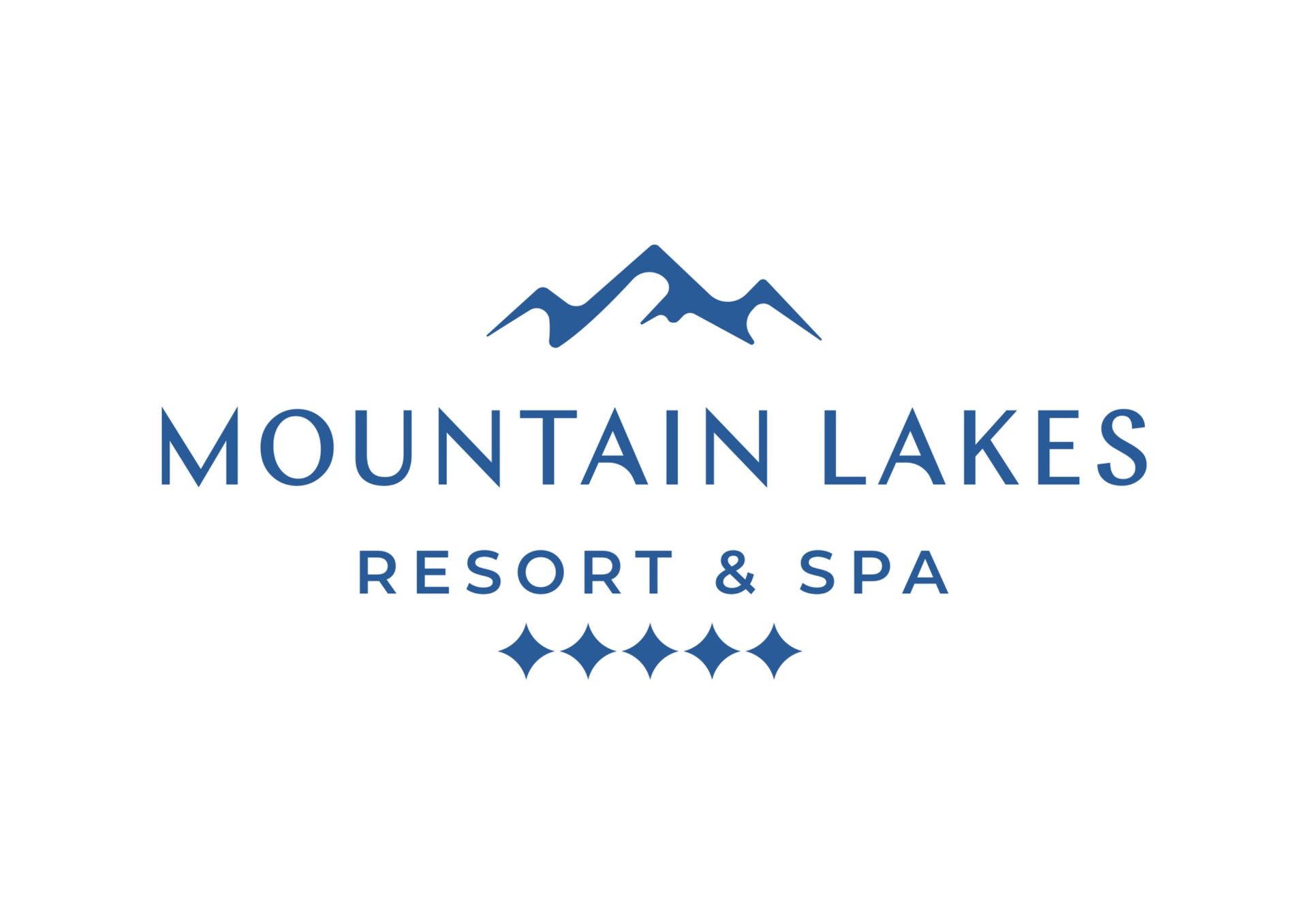 The mountain lakes resort and spa logo has a mountain in the middle of it.