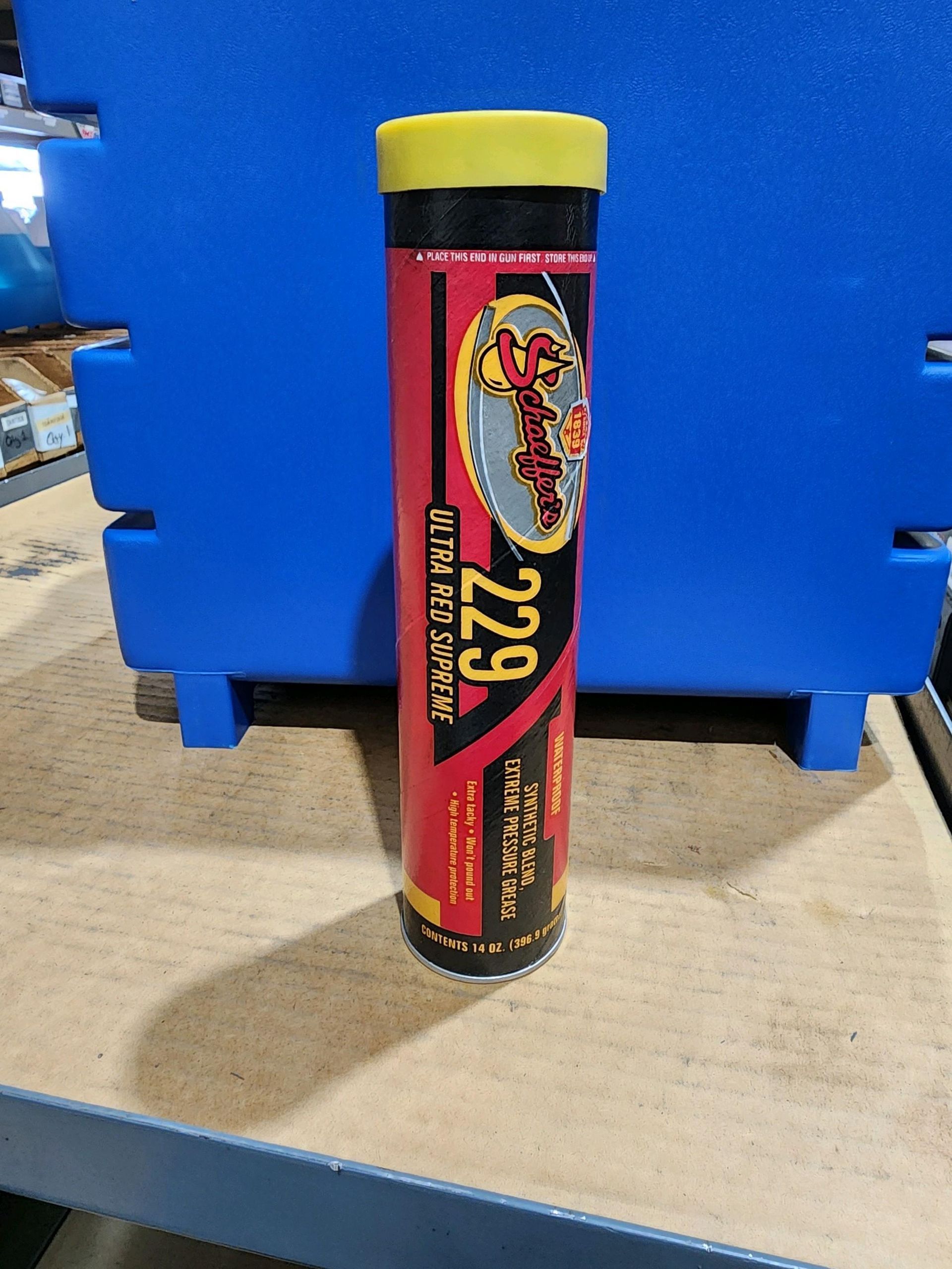 A red and yellow tube with the number 229 on it