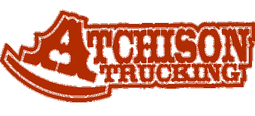 Logo for Atchison Trucking in orange with a unique letter A.