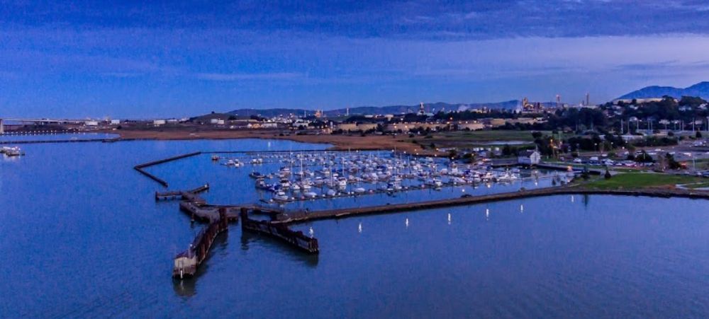 Downtown Martinez California waterfront and historic buildings along the Carquinez Strait