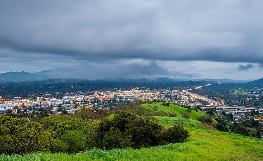 Mt. Diablo hiking trail overlooking Contra Costa community