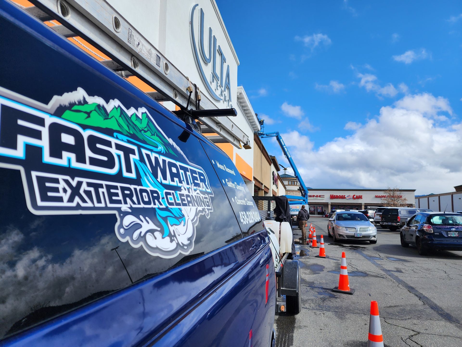Blue van with 