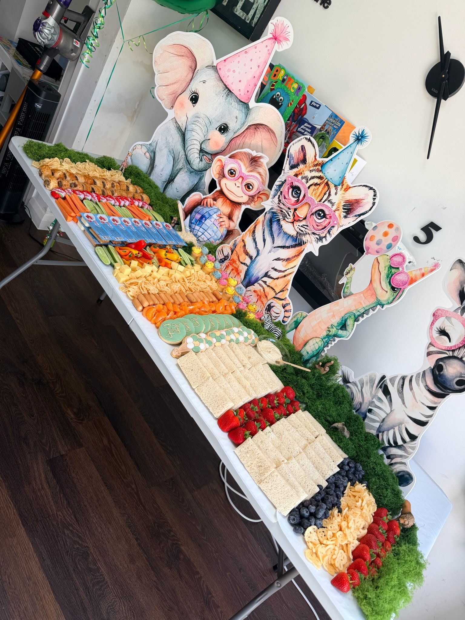 Kids party grazing table food spread
