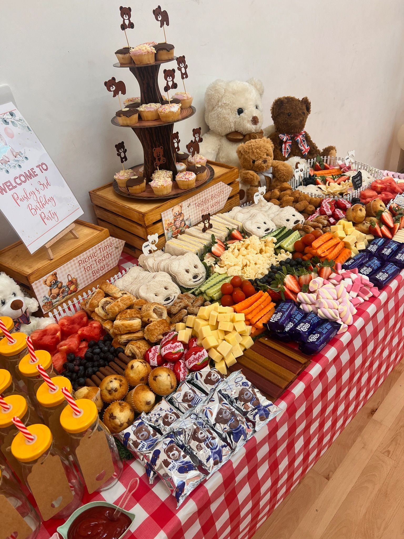 Kids party grazing table styled display