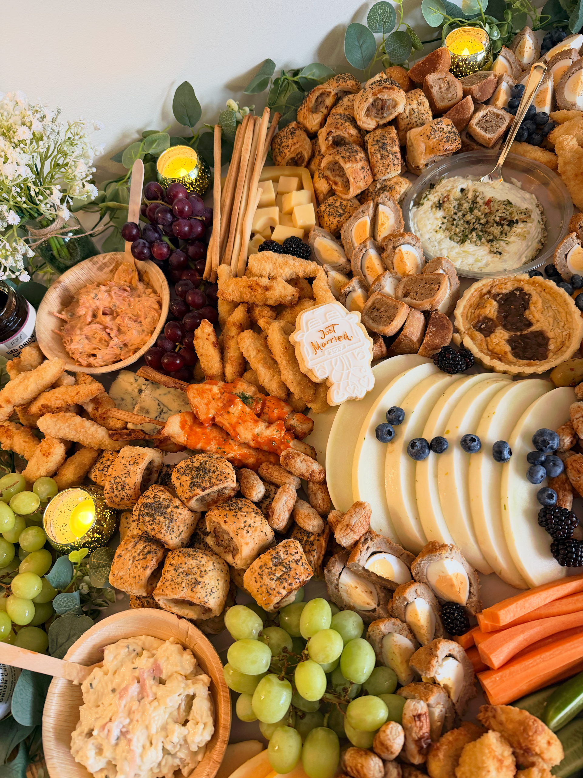 Wedding grazing table food arrangement