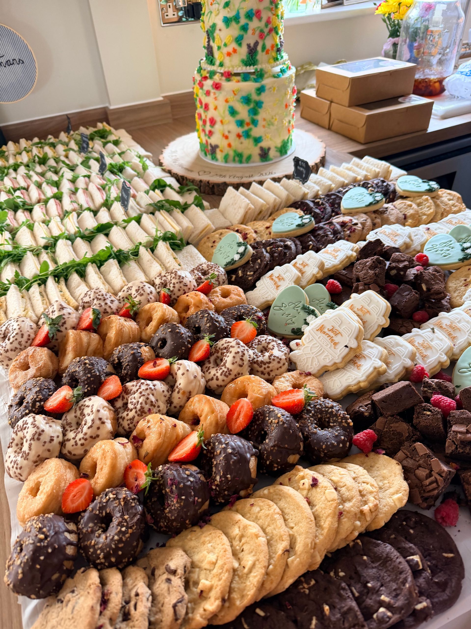 Wedding grazing table setup