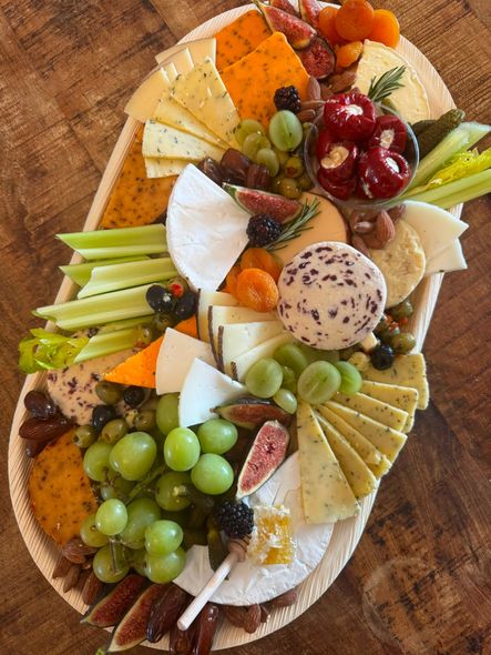 Grazing platter filled with gourmet items