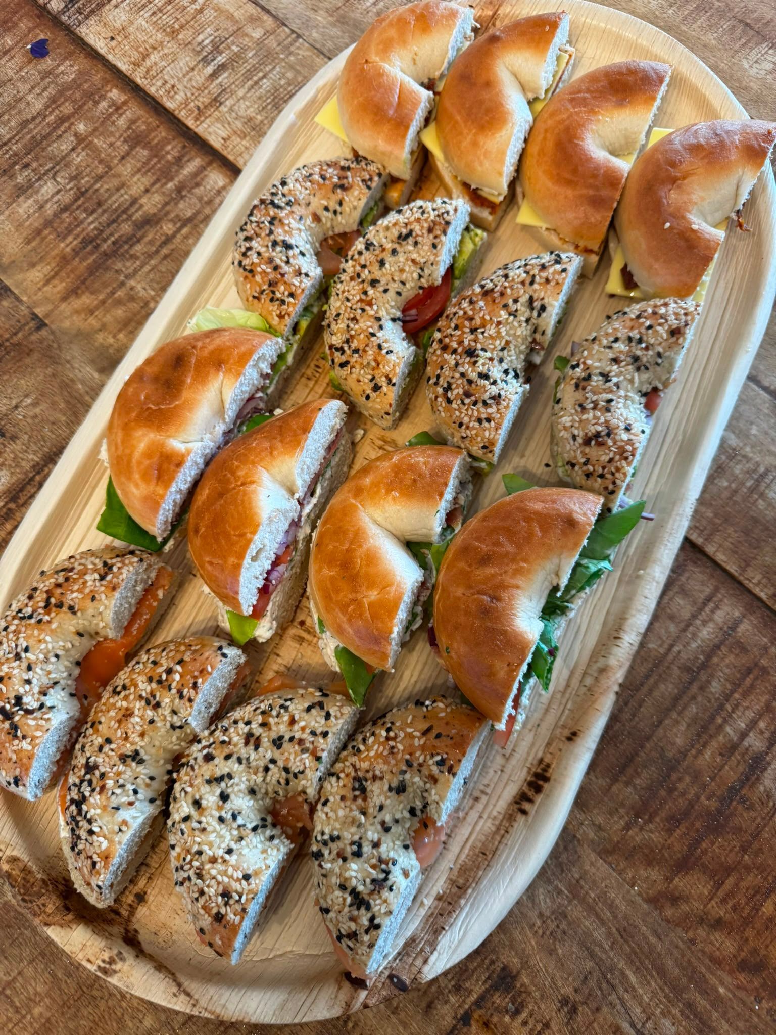 Bagel platter for grazing events