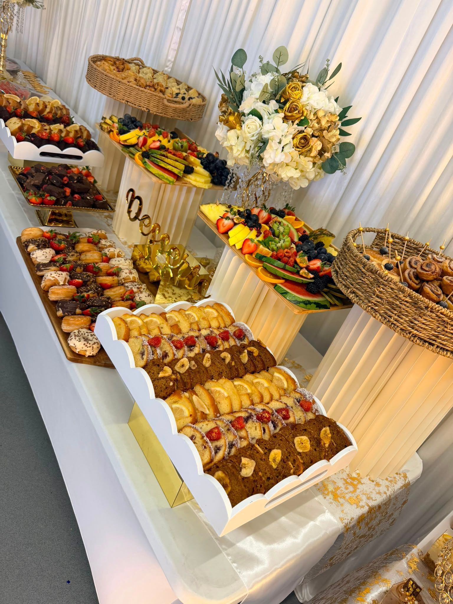 Dessert table styled with handcrafted sweet treats