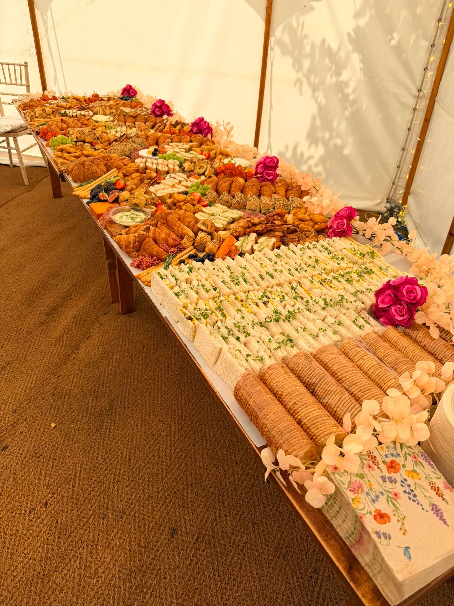 Wedding grazing table food display