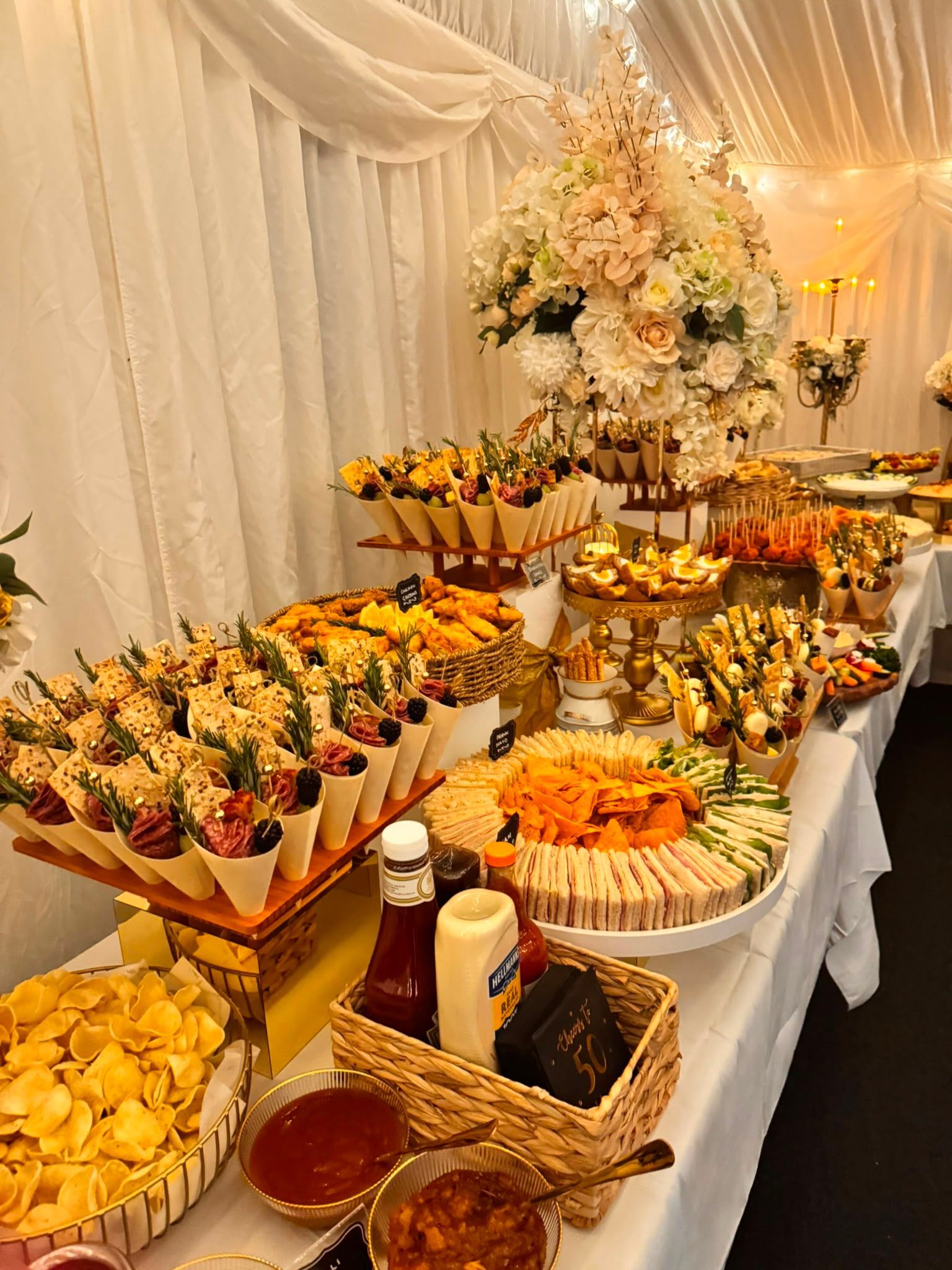 Wedding grazing table styling detail