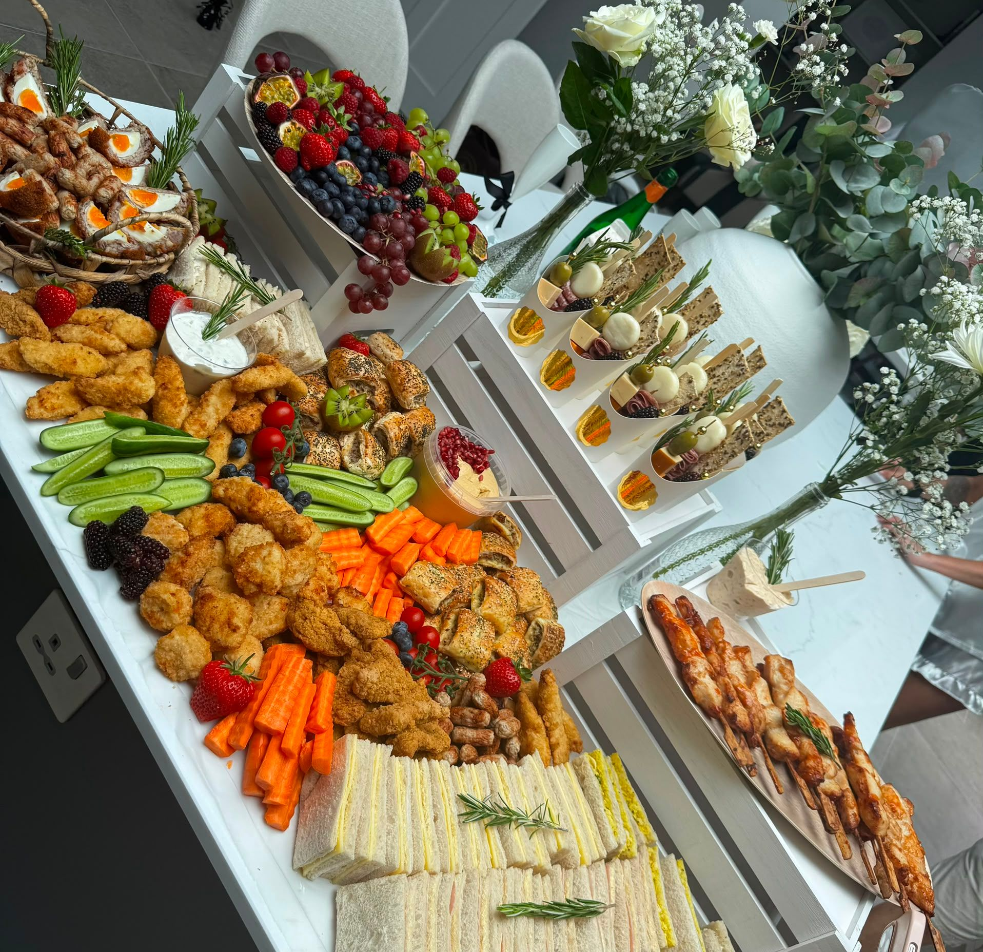 Wedding grazing table styled for guests