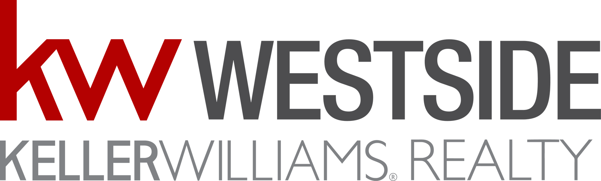 Logo for KW Westside, Keller Williams Realty. Red KW letters with gray WESTSIDE text.