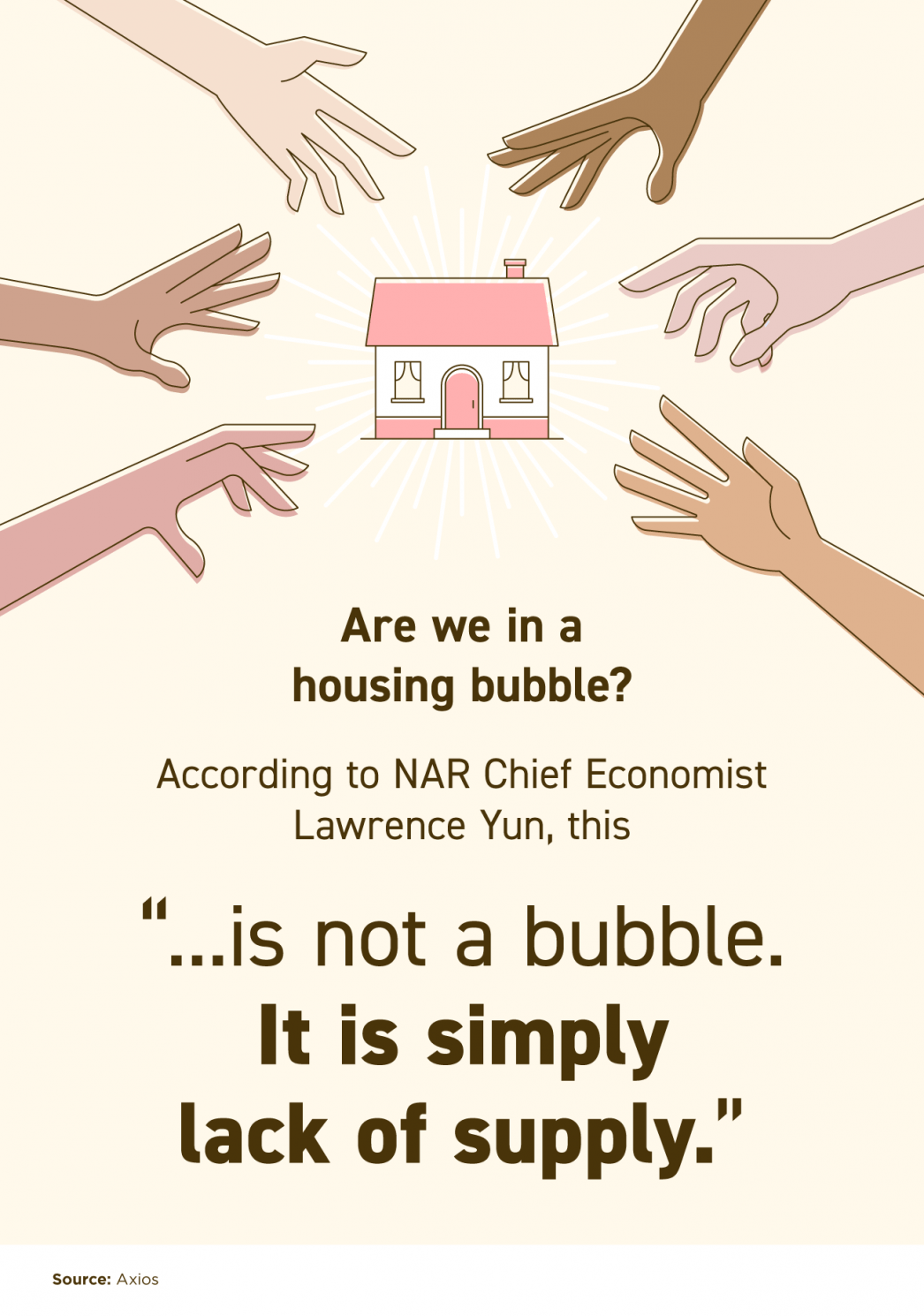 According to nar chief economist lawrence yun , this is not a bubble . it is simply lack of supply.