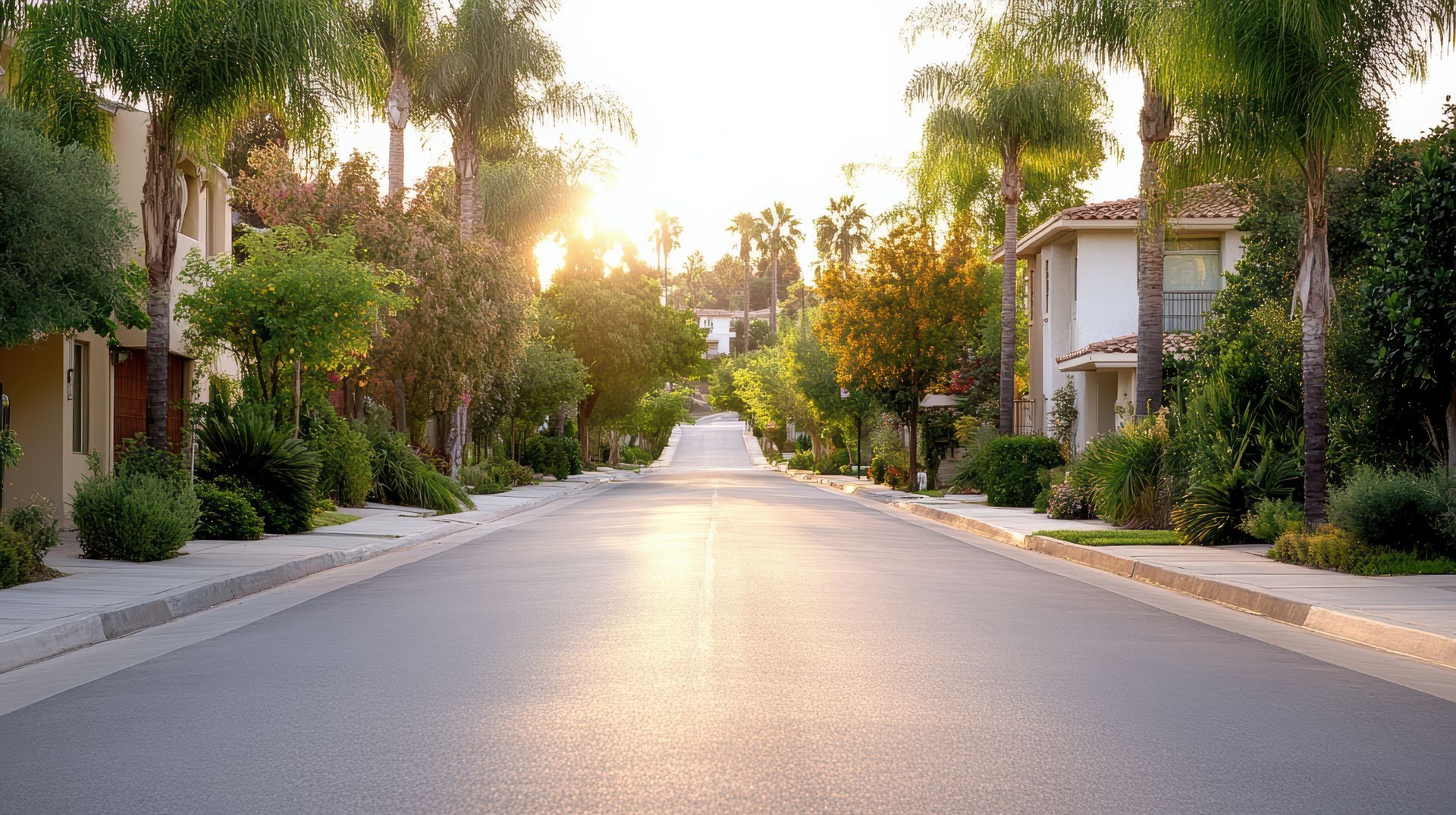 Tree-lined residential street in Beverlywood on the Westside of Los Angeles