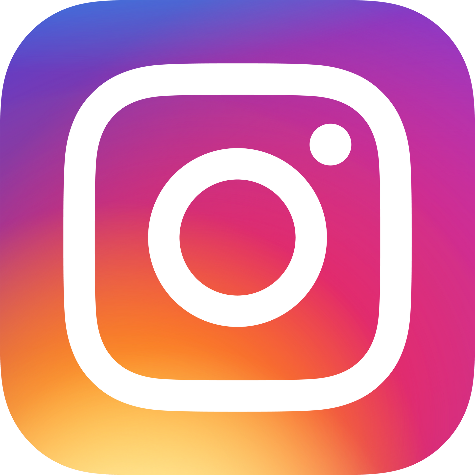 Instagram logo on a pink-orange-purple gradient background