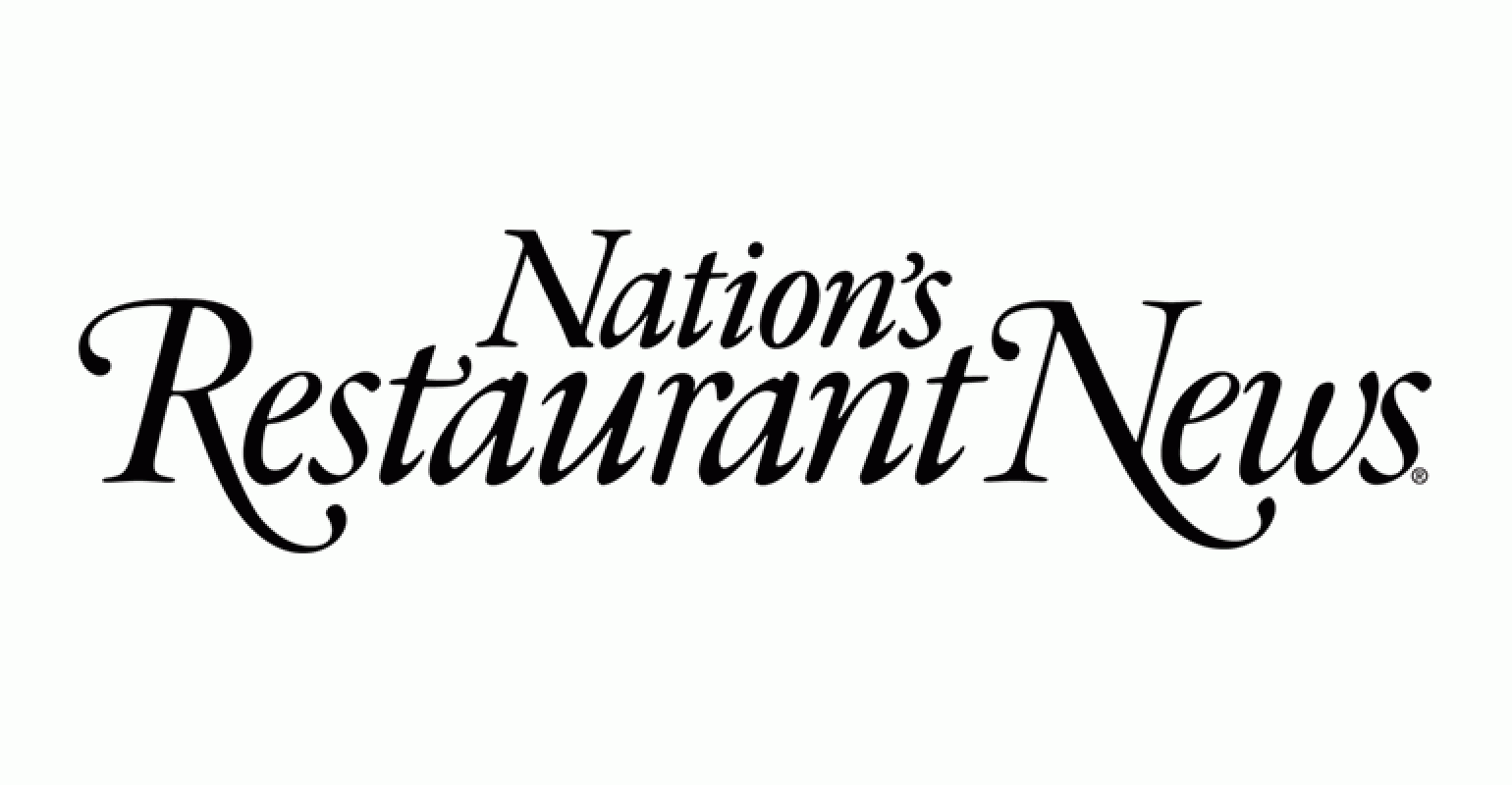 Nation's Restaurant News logo, black text on white background. The name of the publication is displayed in a script font.