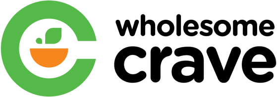 Logo for Wholesome Crave, featuring a green 