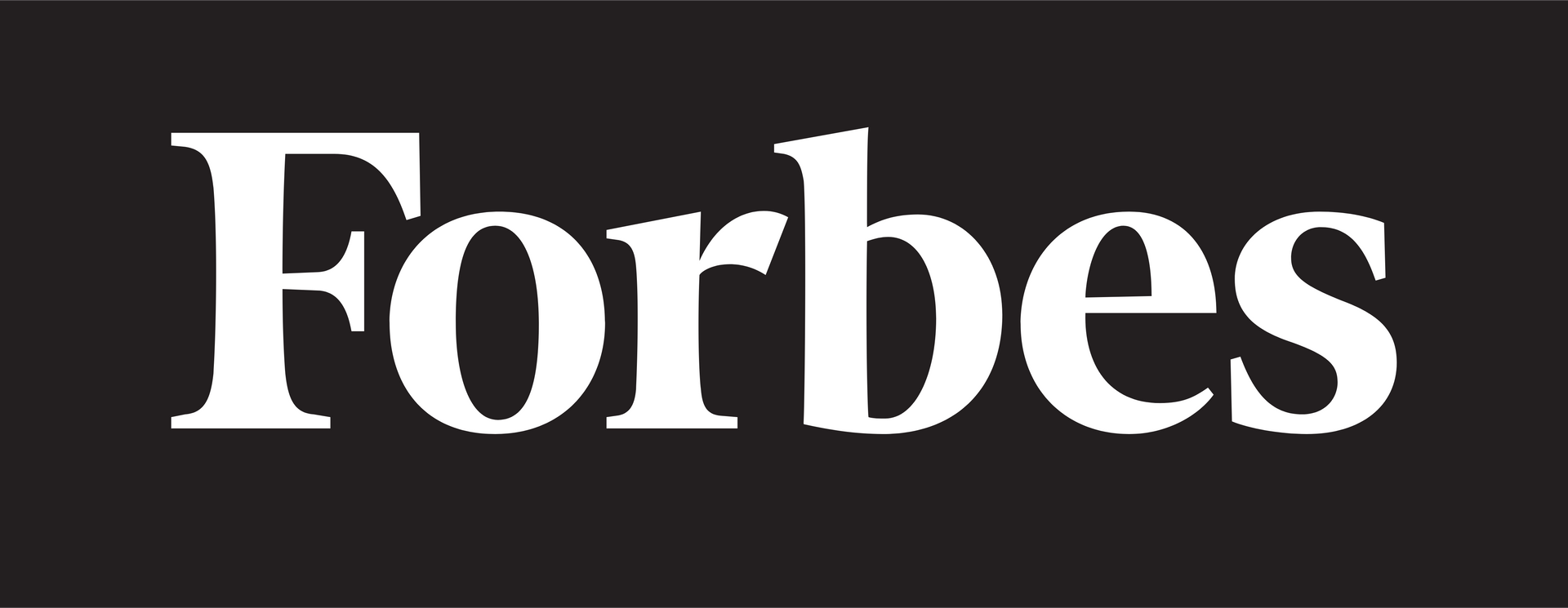 Forbes logo, white text on a black background.