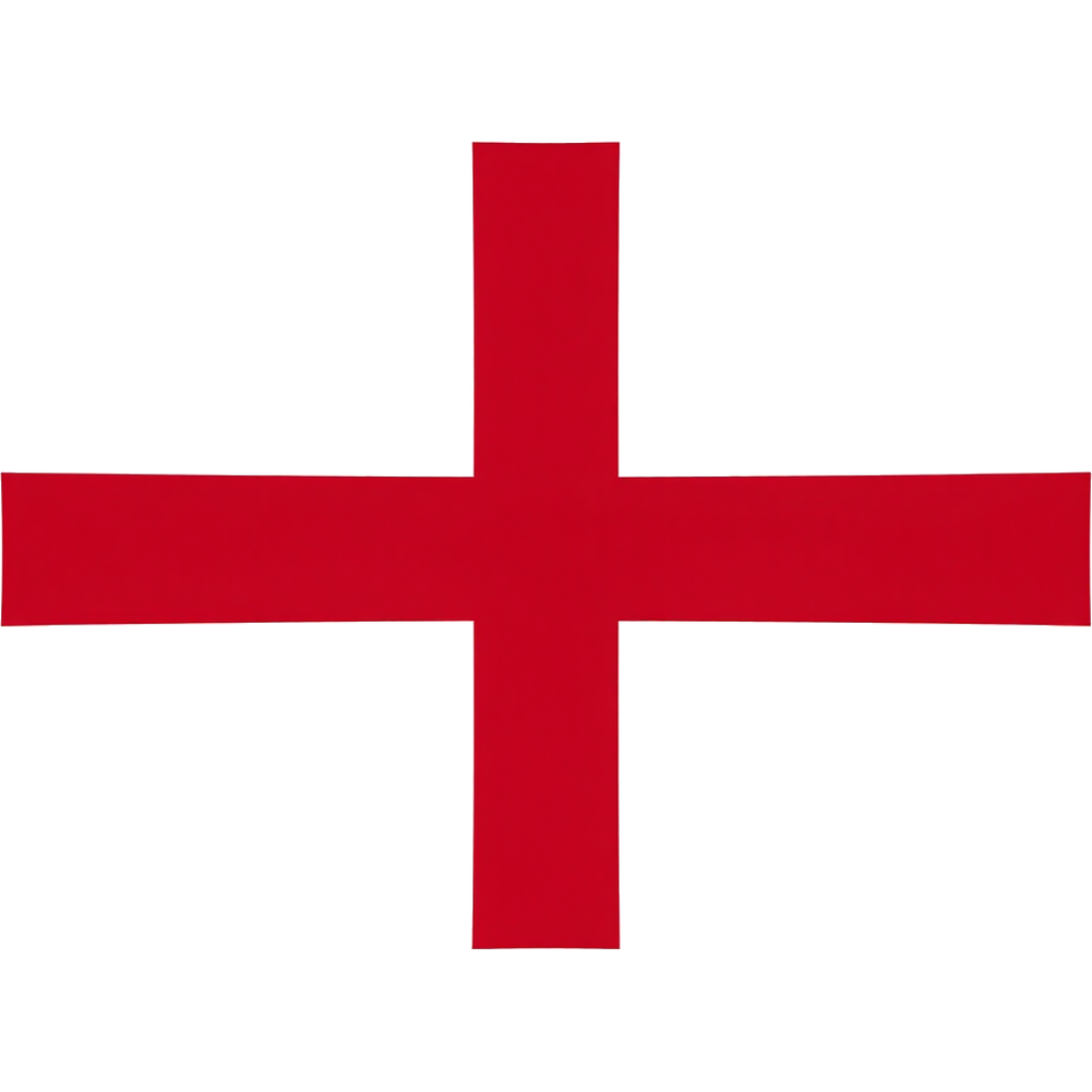 Red cross symbol on a white background