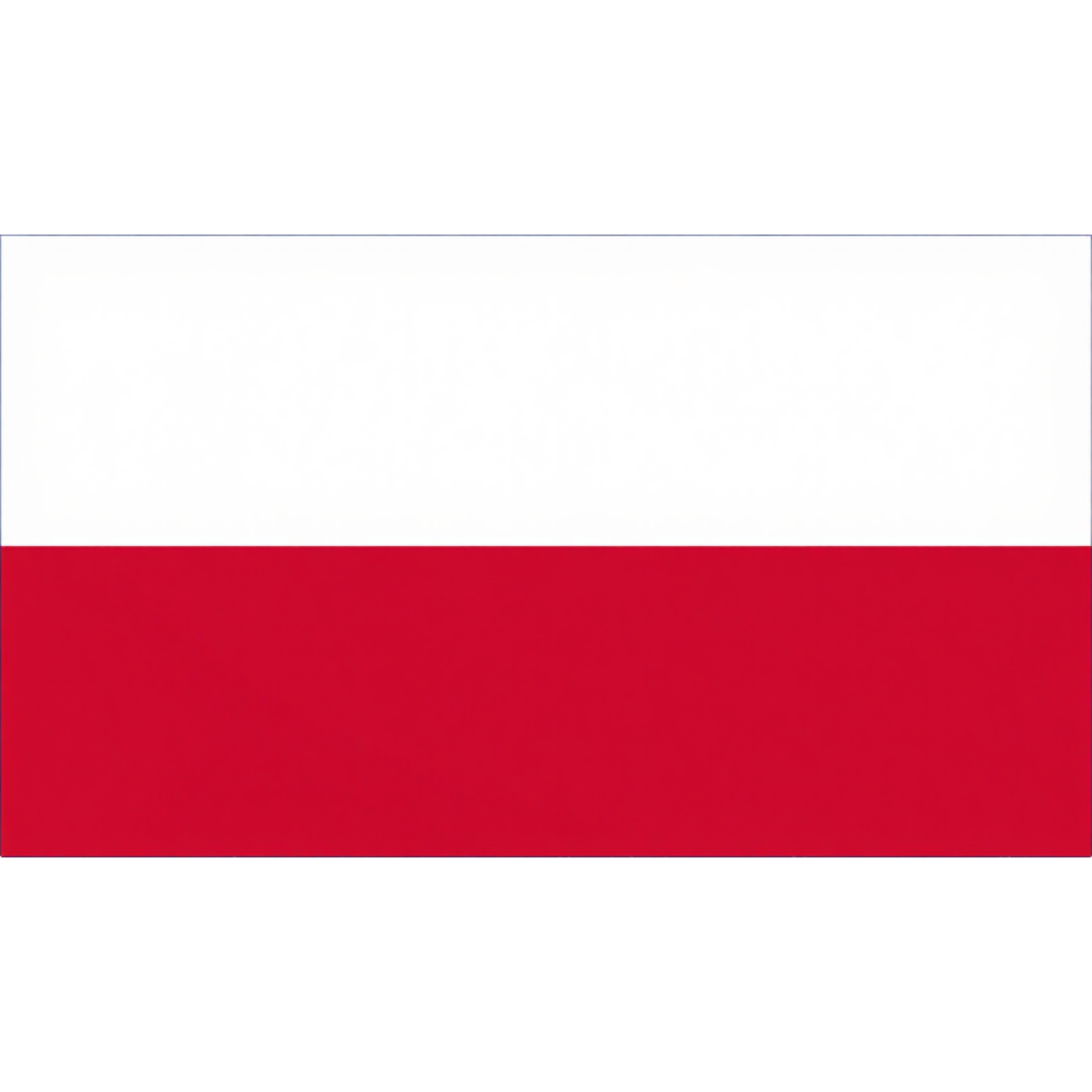 Horizontal white-over-red flag with two equal stripes