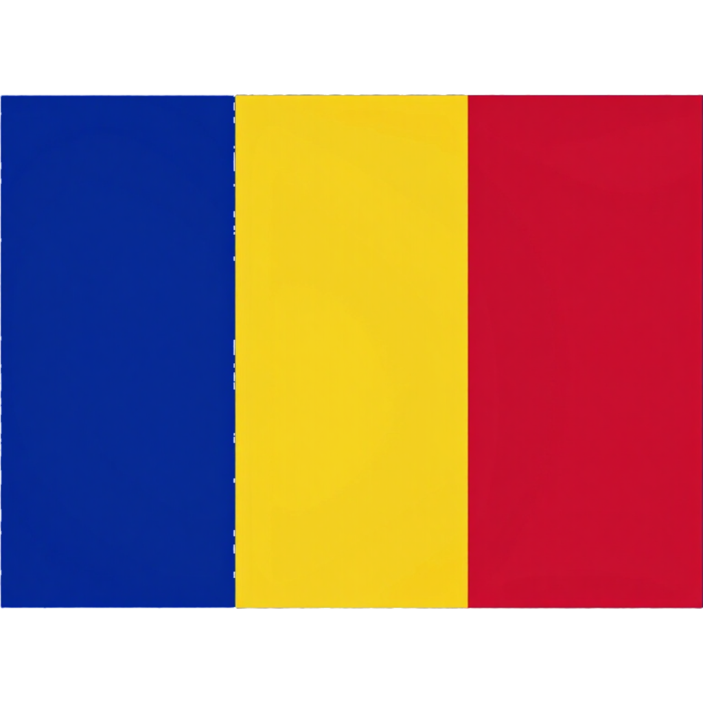 Vertical blue, yellow, and red tricolor flag with equal stripes