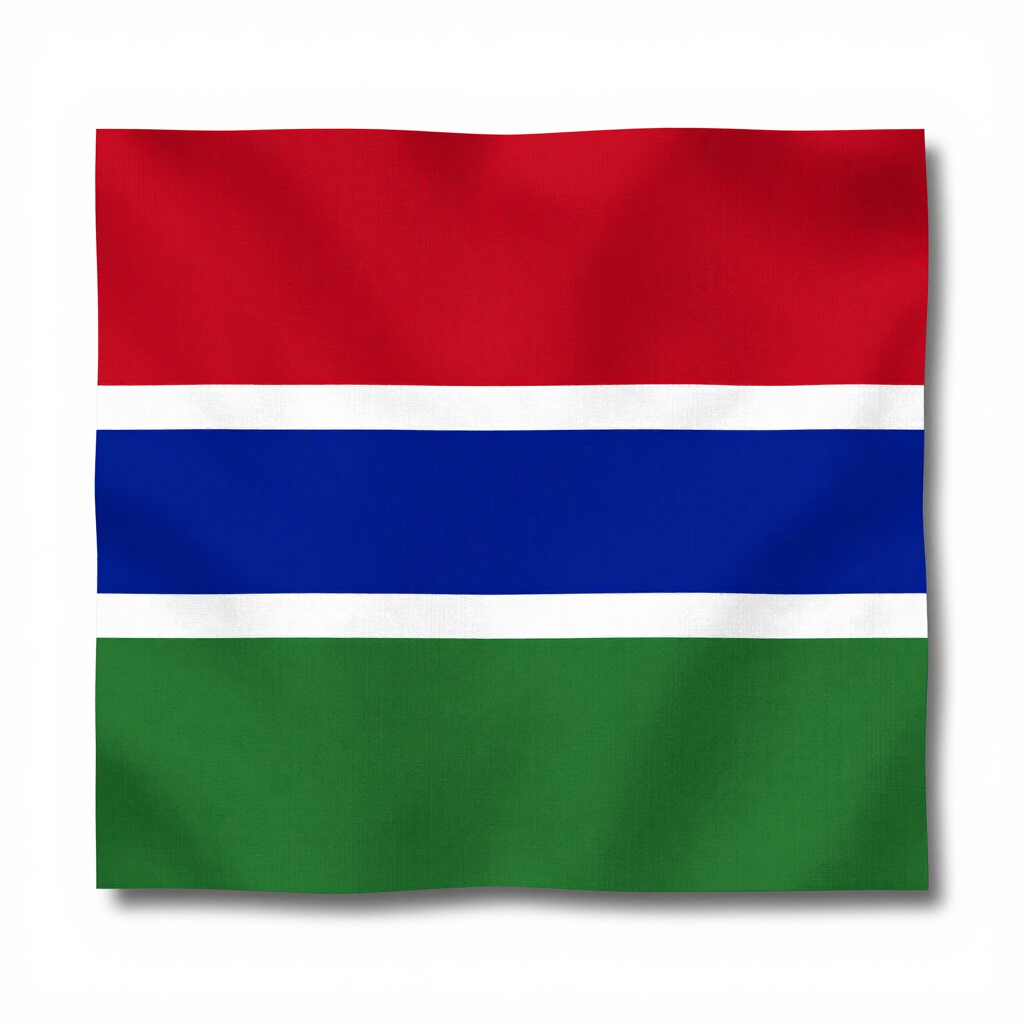 Flag with red, white, blue, white, and green horizontal stripes