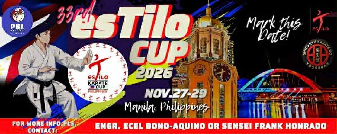 EsTilo Cup 2026 poster with soccer players, trophy graphics, and event details on a red-and-black background