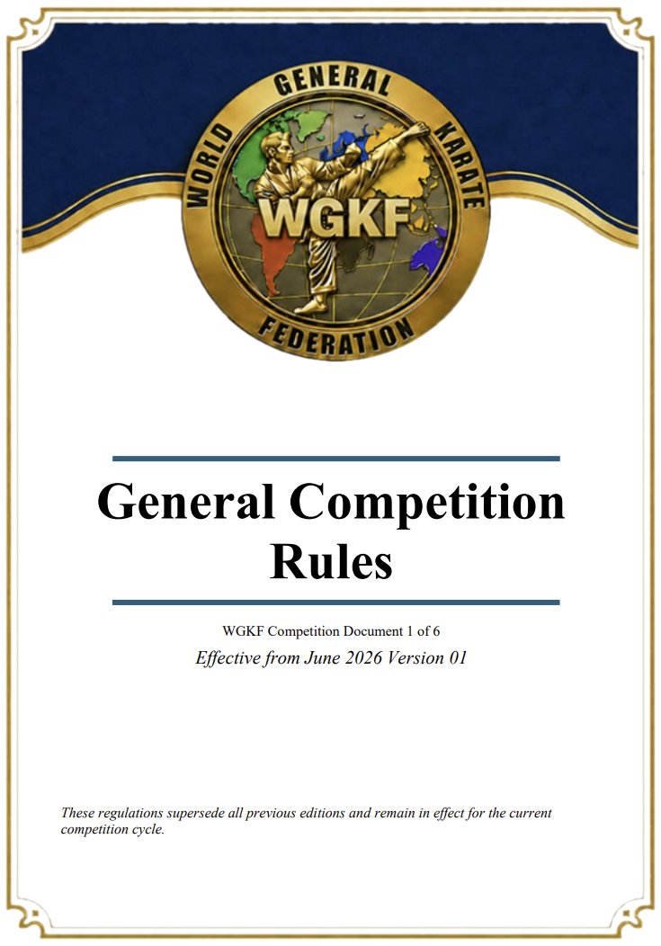 WGKF General Competition Rules cover with gold emblem on blue background