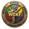 WGKF World General Karate Federation emblem with martial artist and colored world map