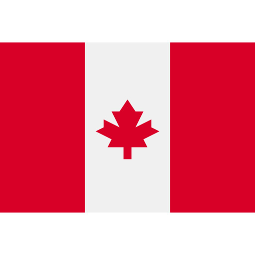 Canadian flag with red side panels, white center stripe, and red maple leaf