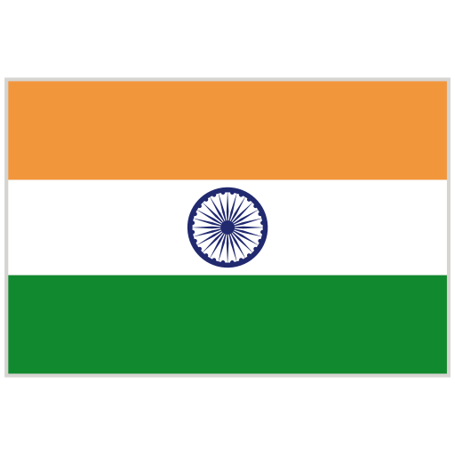 Indian national flag with saffron, white, and green stripes and a blue Ashoka Chakra in the center