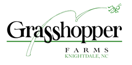 Grasshopper Farms logo with green grasshopper and text 