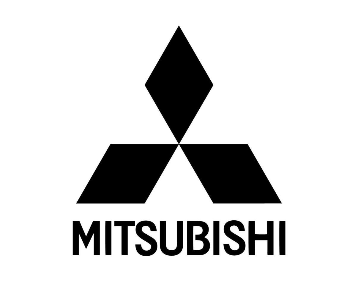 Mitsubishi-logo met drie zwarte ruitvormen boven het woord