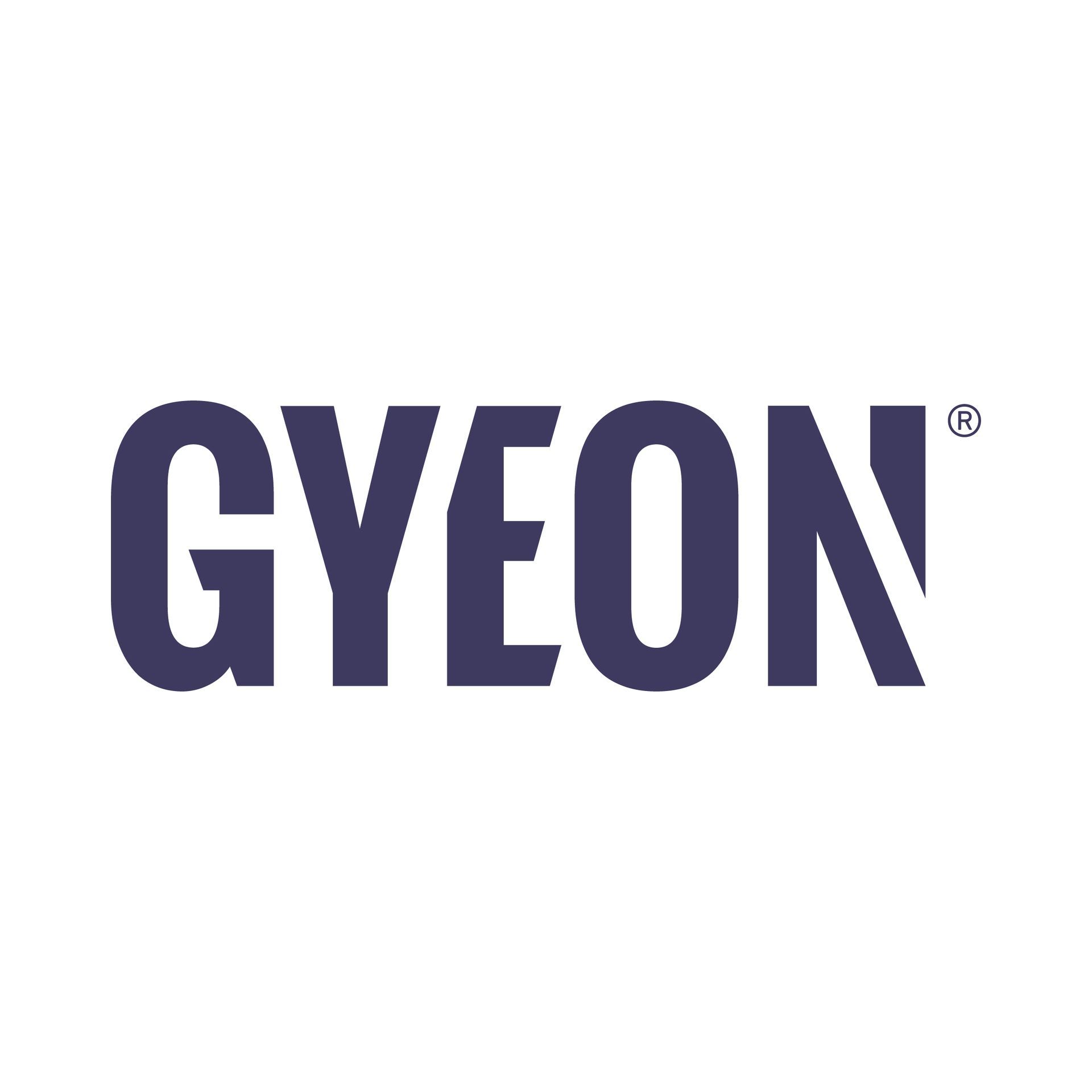 GYEON-logo in donkerblauwe tekst op een witte achtergrond