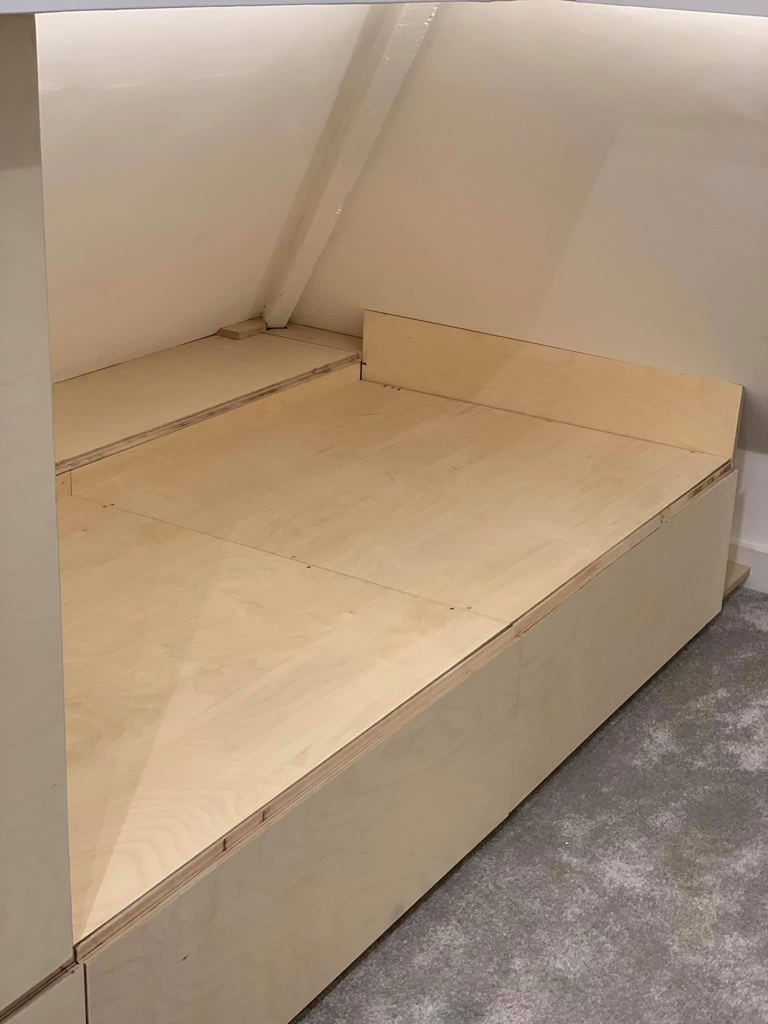 Fitted bench in process